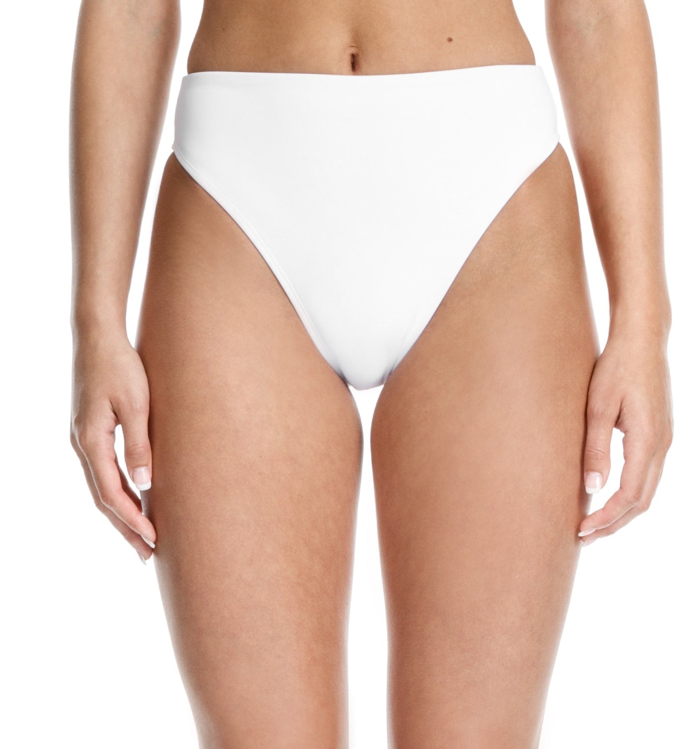 Beth Richards - Heather Bikini Bottom White swim swimwear high waist – BETH  RICHARDS